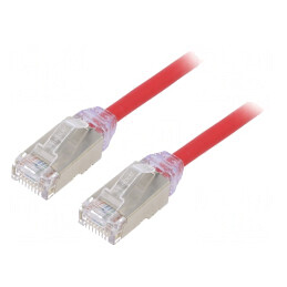 Patch cord F/UTP Cat6a LSZH Roșu 0,5m 28AWG | Electronic-mag.ro | Componente Electronice