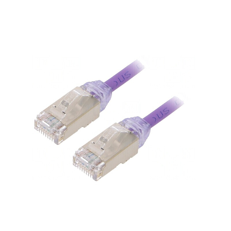 Patch cord F/UTP Cat6a LSZH Violet 0.5m | Electronic-mag.ro | Componente Electronice
