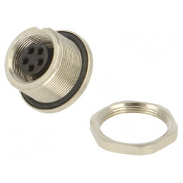 Conector M9 Mamă Aurit IP67 125V 5 Pin Drept | Electronic-mag.ro | Componente Electronice