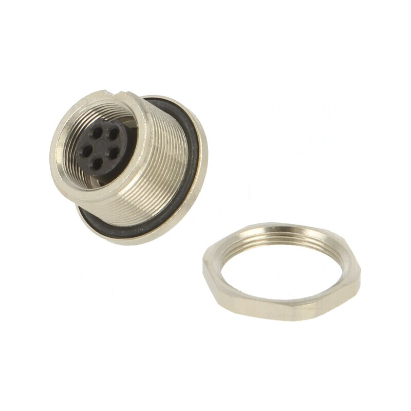 Conector M9 Mamă Aurit IP67 125V 5 Pin Drept | Electronic-mag.ro | Componente Electronice Conector M9 Mamă Aurit IP67 125V 5 Pin Drept | Electronic-mag.ro | Componente Electronice