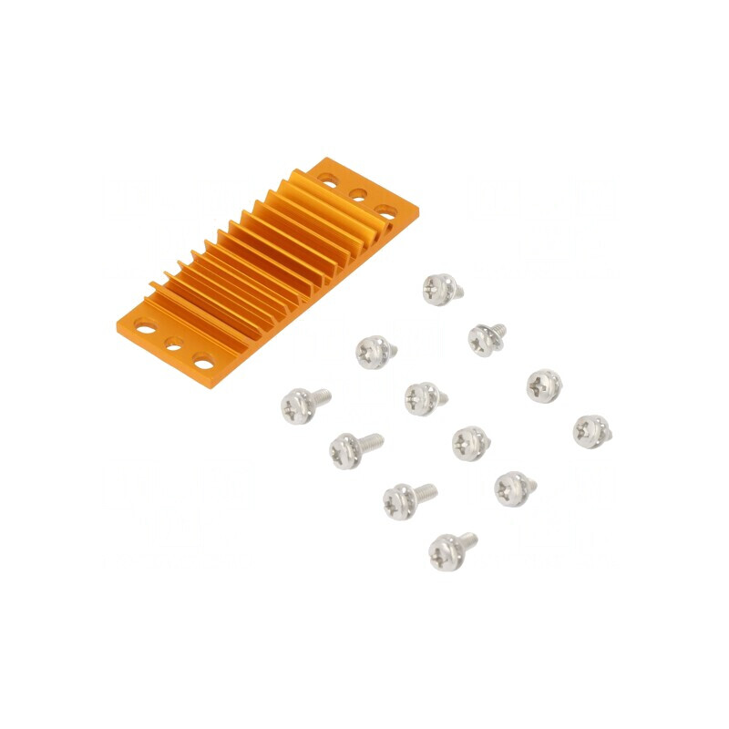 Radiator Extrudat cu Aripioare BGA Aurie 23x58mm | Electronic-mag.ro | Componente Electronice