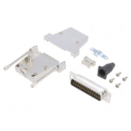 Conector D-Sub 25 PIN Tată pentru Cablu Negru | Electronic-mag.ro | Componente Electronice