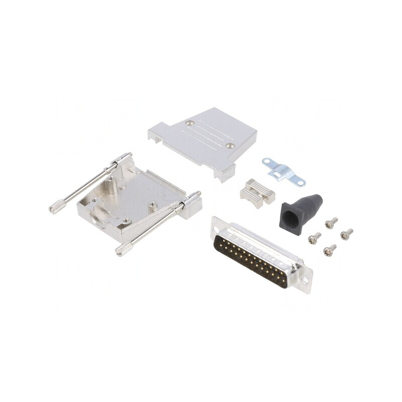 Conector D-Sub 25 PIN Tată pentru Cablu Negru | Electronic-mag.ro | Componente Electronice