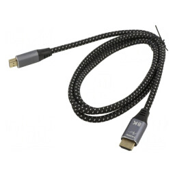 Cablu HDMI 2.1 Textil 1,5m Negru | Electronic-mag.ro | Componente Electronice