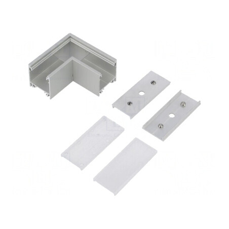 Conector 90° Aluminiu Argintiu LINEA20 | Electronic-mag.ro | Componente Electronice
