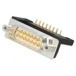 Conector D-Sub 15 pini tată pentru panou și PCB THT | Electronic-mag.ro | Componente Electronice