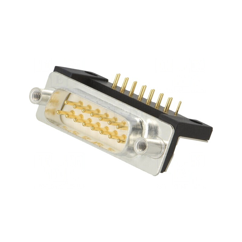 Conector D-Sub 15 pini tată pentru panou și PCB THT | Electronic-mag.ro | Componente Electronice