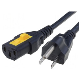 Cablu Alimentare Negru 2m IEC C13 NEMA 5-15 | Electronic-mag.ro | Componente Electronice