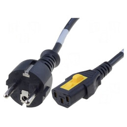 Cablu Alimentare Negru 2m 3x1mm2 CEE 7/7 la IEC C13 | Electronic-mag.ro | Componente Electronice