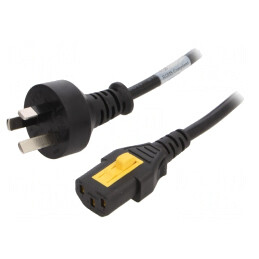 Cablu Alimentare 2m cu Blocare 3x1mm2 IEC C13 | Electronic-mag.ro | Componente Electronice