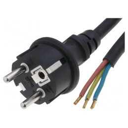 Cablu Neopren 3x1,5mm2 5m Negru E/F | Electronic-mag.ro | Componente Electronice