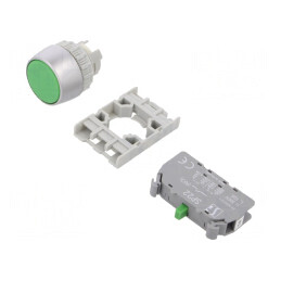 Comutator Apăsare Verde 22mm 1NO | Electronic-mag.ro | Componente Electronice