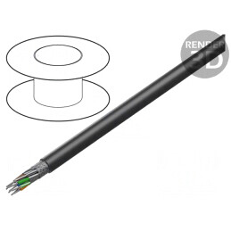 Cablu ETHERLINE TRAIN SF/UTP Cat5e 24AWG Negru | Electronic-mag.ro | Componente Electronice