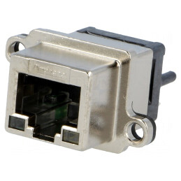 Soclu RJ45 cu LED IP67 pentru panou THT | Electronic-mag.ro | Componente Electronice
