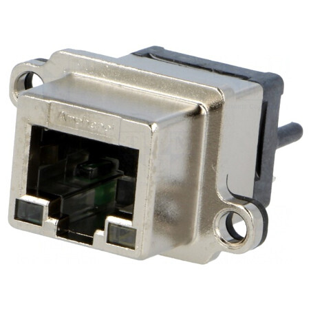 Soclu RJ45 cu LED IP67 pentru panou THT | Electronic-mag.ro | Componente Electronice