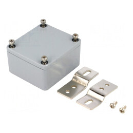 Carcasă universală aluminiu gri IP65 58x64x35mm | Electronic-mag.ro | Componente Electronice