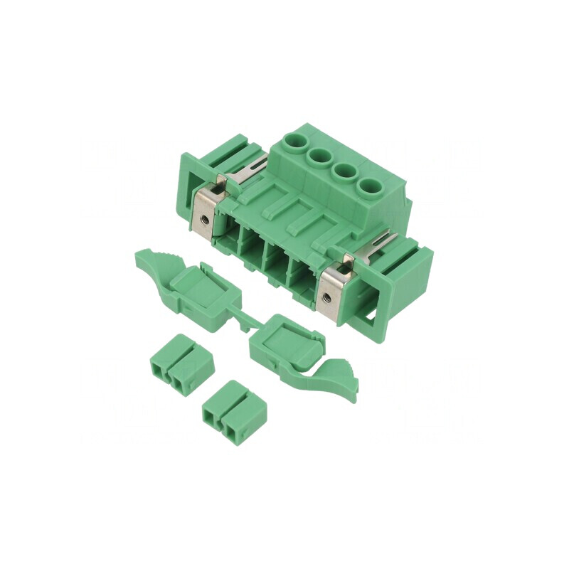 Regletă de conexiuni deconectabilă 7,62mm 4 piste drept tată | Electronic-mag.ro | Componente Electronice