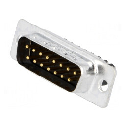 Mufă D-Sub 15 pini tată cu şurub 7,5A pe cablu | Electronic-mag.ro | Componente Electronice
