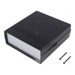 Carcasă ABS Neagră cu Panou 129x134x47mm | Electronic-mag.ro | Componente Electronice