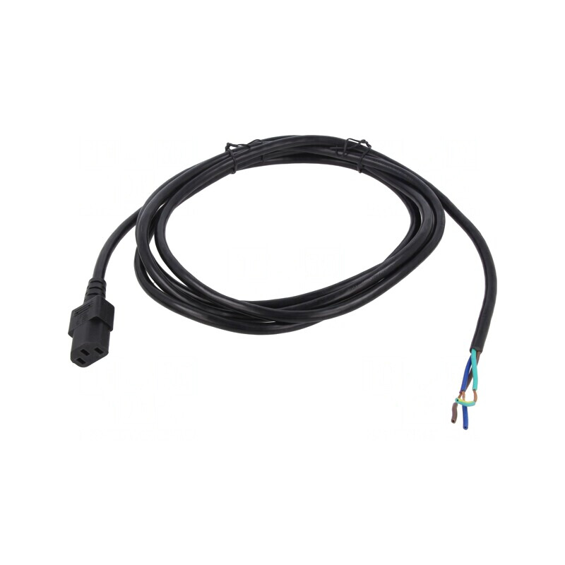Cablu Alimentare IEC C13 3m 10A Negru | Electronic-mag.ro | Componente Electronice