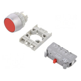 Comutator Apăsare 22mm 1NC Roșu | Electronic-mag.ro | Componente Electronice