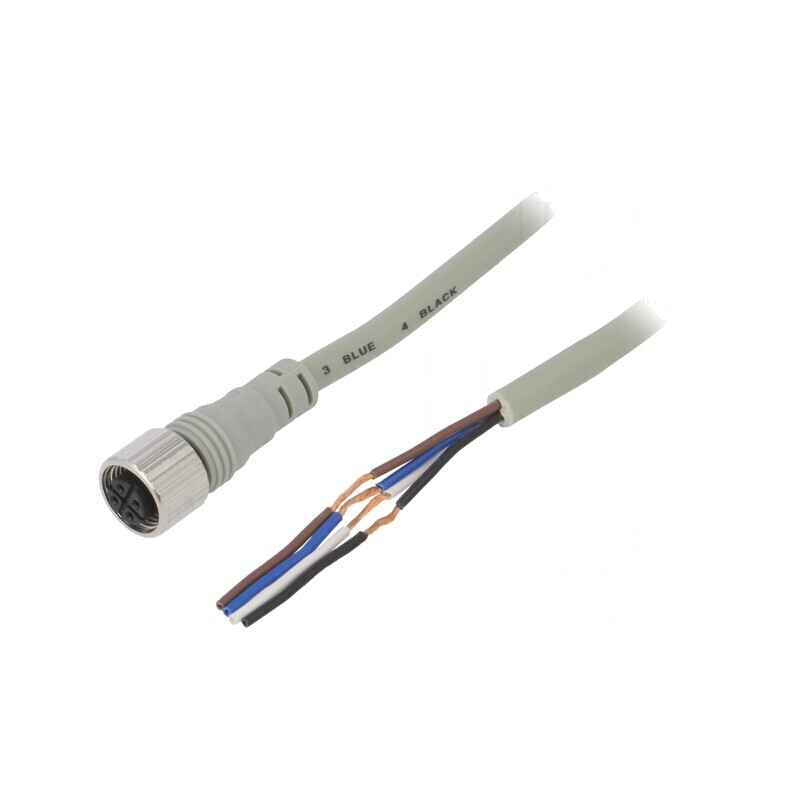 Cablu Conectare M12 4PIN 2m Negru | Electronic-mag.ro | Componente Electronice