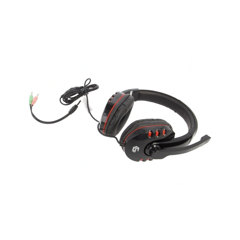 Căști cu Microfon Negru Jack 3,5mm 1,8m | Electronic-mag.ro | Componente Electronice
