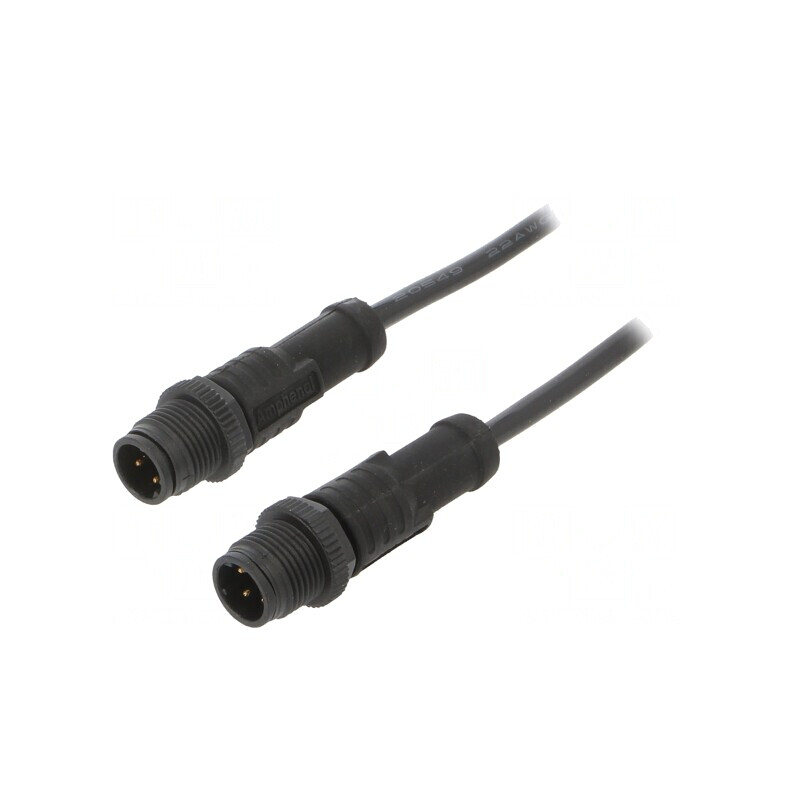 Cablu senzori automatizări 1m M12-M12 4 pini | Electronic-mag.ro | Componente Electronice