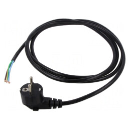 Cablu electric PVC 3x1mm2 2,5m cu ştecăr în unghi | Electronic-mag.ro | Componente Electronice