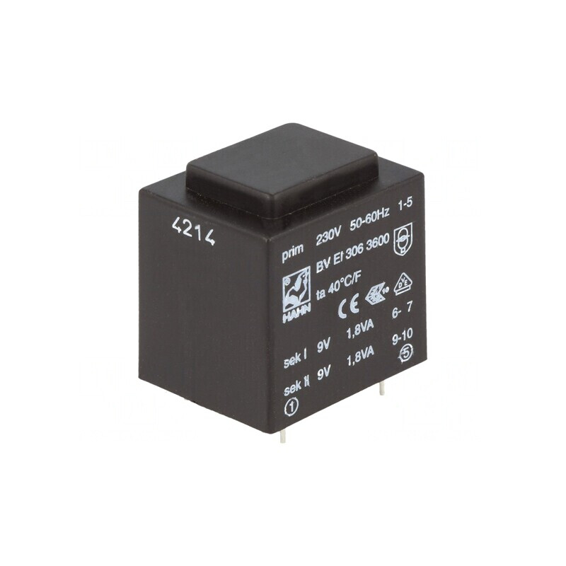 Transformator încapsulat 9V 200mA PCB 230VAC 3,6VA | Electronic-mag.ro | Componente Electronice Transformator încapsulat 9V 200mA PCB 230VAC 3,6VA | Electronic-mag.ro | Componente Electronice