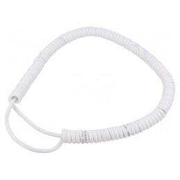 Cablu Spiralat Neecranat 2x0,22mm2 PUR Alb 2m | Electronic-mag.ro | Componente Electronice