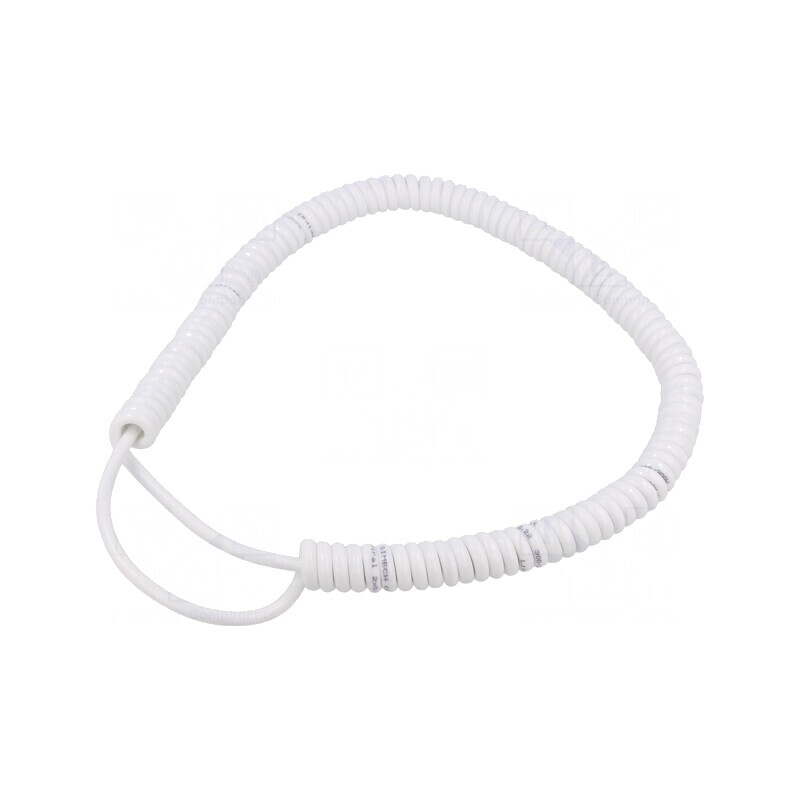 Cablu Spiralat Neecranat 2x0,22mm2 PUR Alb 2m | Electronic-mag.ro | Componente Electronice