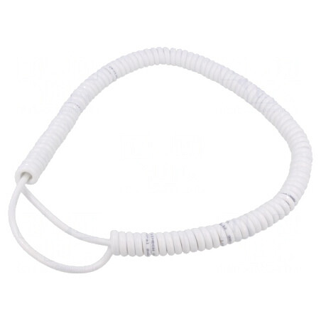 Cablu Spiralat Neecranat 2x0,22mm2 PUR Alb 2m | Electronic-mag.ro | Componente Electronice