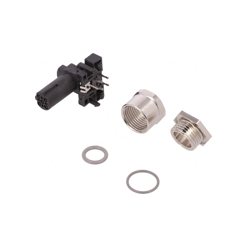 Soclu M12 4PIN mamă Ethernet IP67 90° | Electronic-mag.ro | Componente Electronice