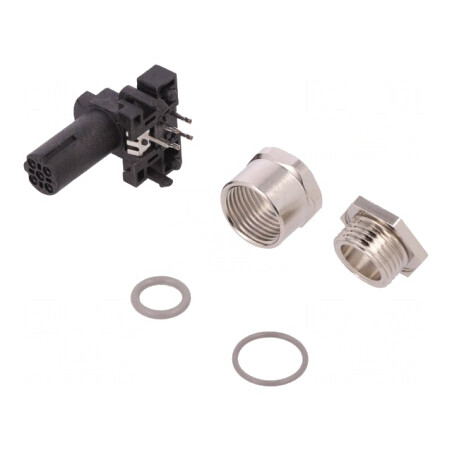 Soclu M12 4PIN mamă Ethernet IP67 90° | Electronic-mag.ro | Componente Electronice