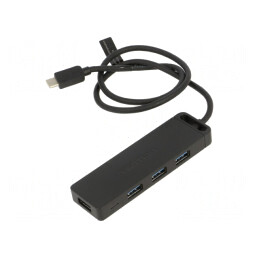 Hub USB 4 Porturi USB-A și USB-C Negru 5Gbps | Electronic-mag.ro | Componente Electronice
