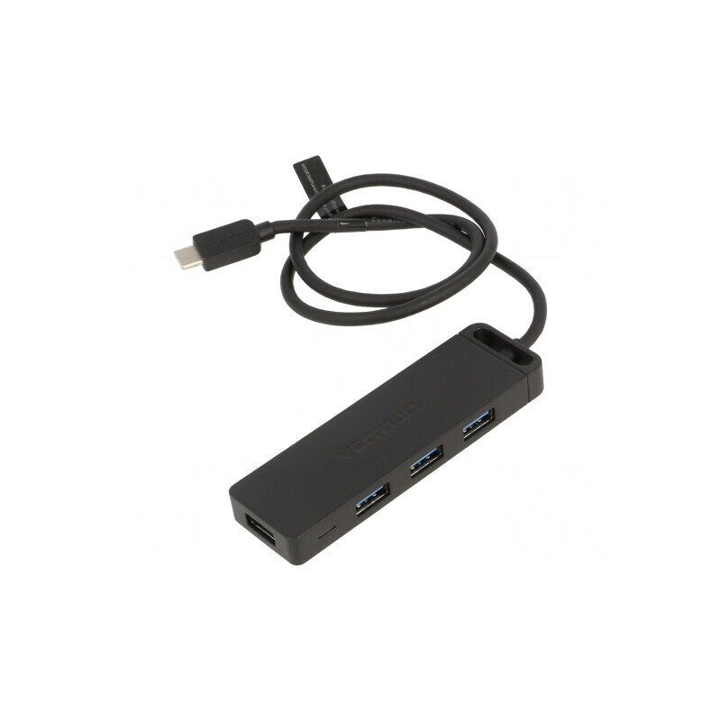 Hub USB 4 Porturi USB-A și USB-C Negru 5Gbps | Electronic-mag.ro | Componente Electronice