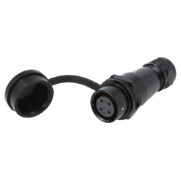 Mufă SA16 mamă 4 pini IP67 5A 500V cablu | Electronic-mag.ro | Componente Electronice