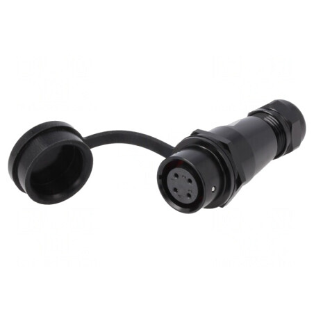 Mufă SA16 mamă 4 pini IP67 5A 500V cablu | Electronic-mag.ro | Componente Electronice