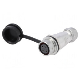 Mufă SA16 Mamă 4 PIN IP67 Lipire 5A 500V | Electronic-mag.ro | Componente Electronice