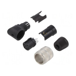 Conector M16 Mufă Mamă 6 PIN Lipire pe Cablu 5A 150V IP40 | Electronic-mag.ro | Componente Electronice