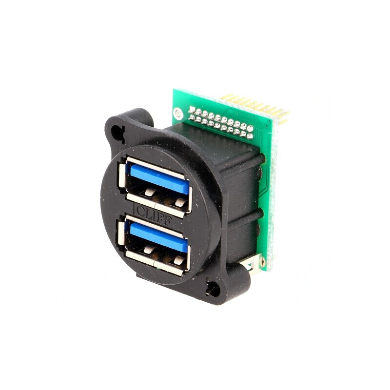 Soclu USB A pentru montare pe panou, înșurubare șir pini duble | Electronic-mag.ro | Componente Electronice Soclu USB A pentru montare pe panou, înșurubare șir pini duble | Electronic-mag.ro | Componente Electronice