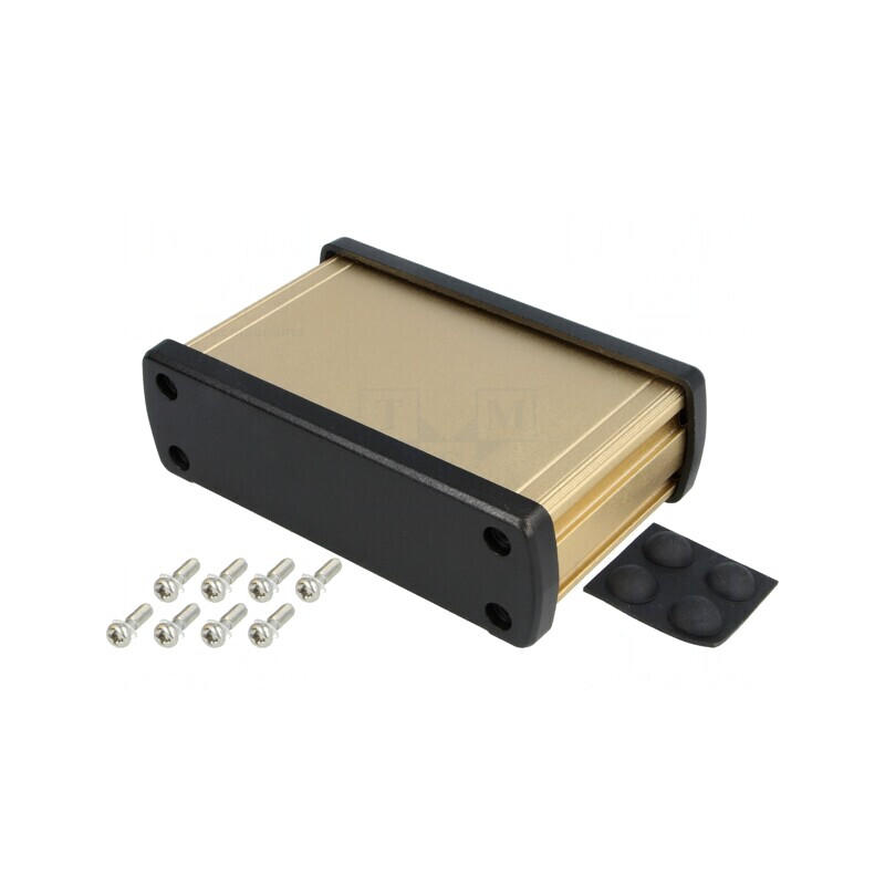 Carcasă Universală Aluminiu Aurit 113.7x69x35.2 mm | Electronic-mag.ro | Componente Electronice