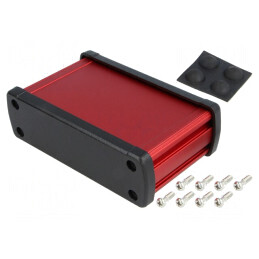 Carcasă Universală Aluminiu Roșu 113.7x69x35.2mm | Electronic-mag.ro | Componente Electronice