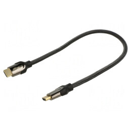 Cablu HDMI 2.1 Textil Negru 0.5m | Electronic-mag.ro | Componente Electronice