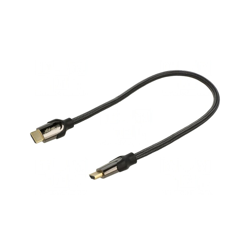 Cablu HDMI 2.1 Textil Negru 0.5m | Electronic-mag.ro | Componente Electronice