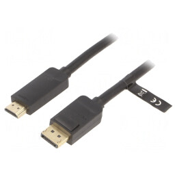 Cablu DisplayPort la HDMI 3m Negru HAGBI | Electronic-mag.ro | Componente Electronice