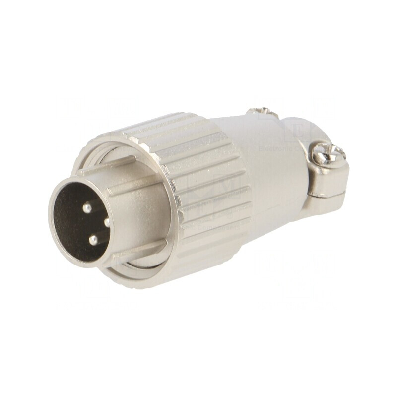 Conector Circular 3 PIN Argintat 10A | Electronic-mag.ro | Componente Electronice
