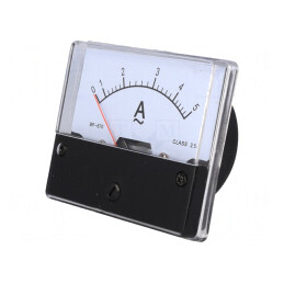 Ampermetru Panou AC 0-5A Clasa 2.5 72x62x40mm 52mm | Electronic-mag.ro | Componente Electronice