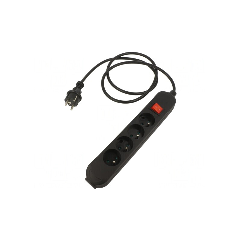 Prelungitor electric 4 prize PVC negru 1,5m 16A | Electronic-mag.ro | Componente Electronice Prelungitor electric 4 prize PVC negru 1,5m 16A | Electronic-mag.ro | Componente Electronice